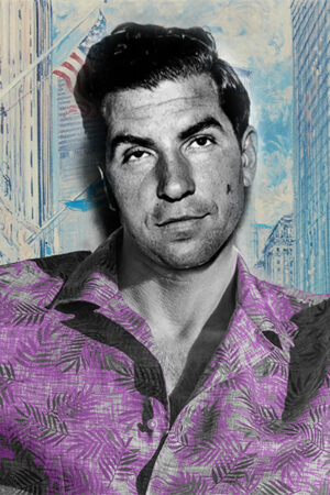 Lucky Luciano - Collage digitale – Stampa su tela – 100 cm x 100 cm