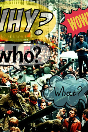 Why Who What Wow - Collage digitale – Stampa su tela – 100 cm x 100 cm
