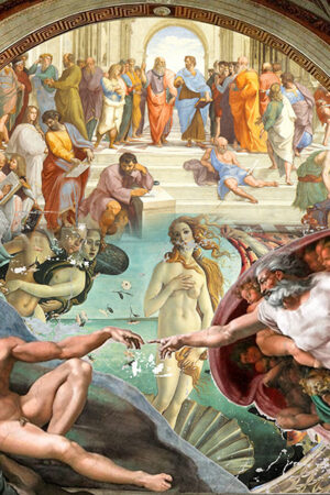 Rinascimento - Collage digitale – Stampa su tela – 100 cm x 100 cm